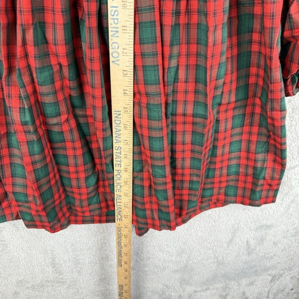 The Smockery Smocked Dress Size 6 Holiday Tartan Plaid Vintage 80s Eyelet Collar